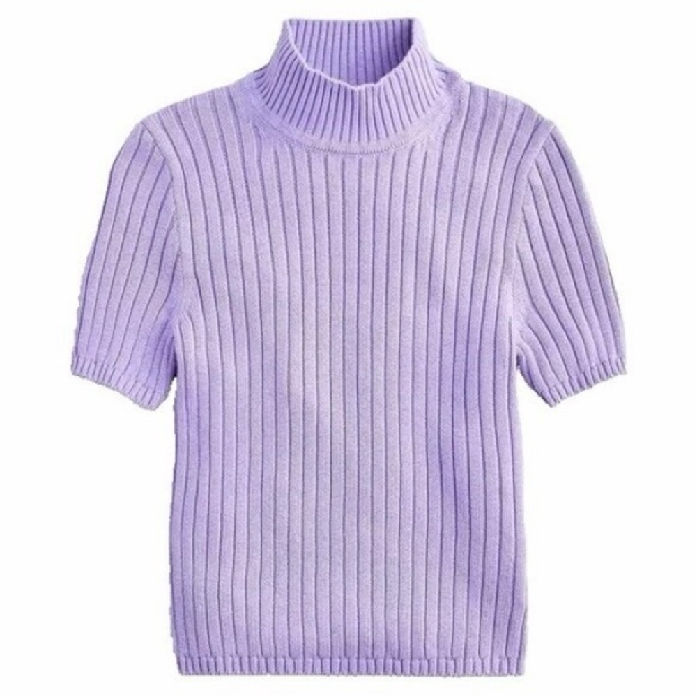 J.Crew Cotton Cashmere Blend Short Sleeve Turtleneck Sweater Size XL